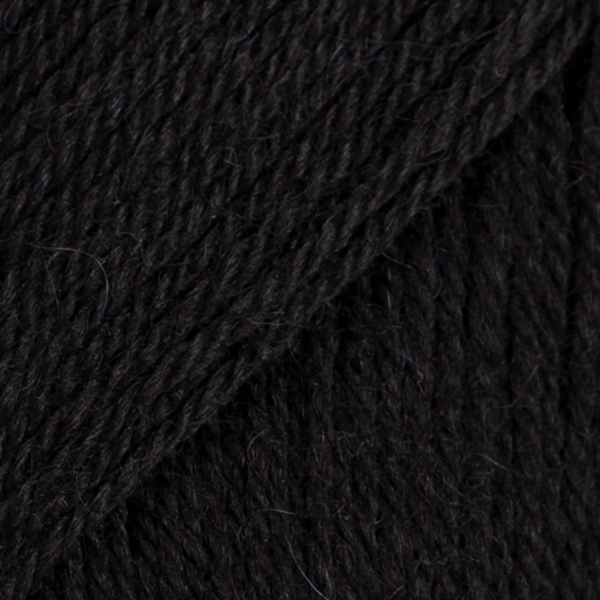 Noir – Laine DROPS Flora laine et alpaga, 50 g / 210 m