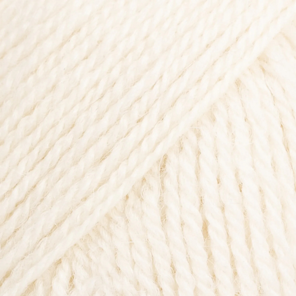 Blanc cassé – Laine DROPS Flora laine et alpaga, 50 g / 210 m