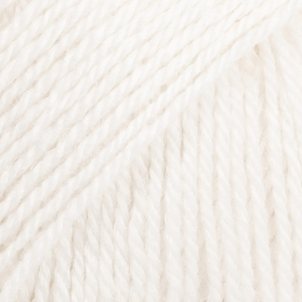 Blanc – Laine DROPS Flora laine et alpaga, 50 g / 210 m