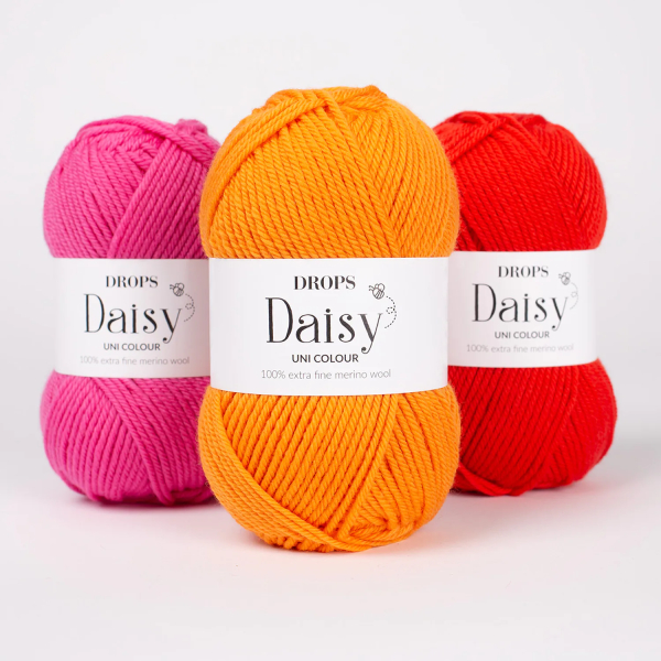 Gris moyen chiné – Laine DROPS Daisy mérinos extrafine, 50 g / 110 m 2