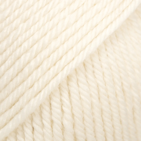Blanc cassé – Laine DROPS Daisy mérinos extrafine, 50 g / 110 m