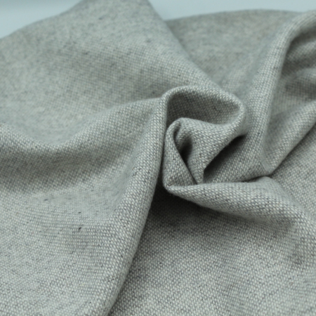 Tissu lainage texturé coton / laine coloris gris perle