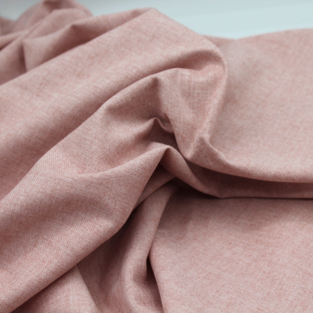 Chambray coton coloris rose boudoir
