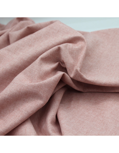 Chambray coton coloris rose boudoir