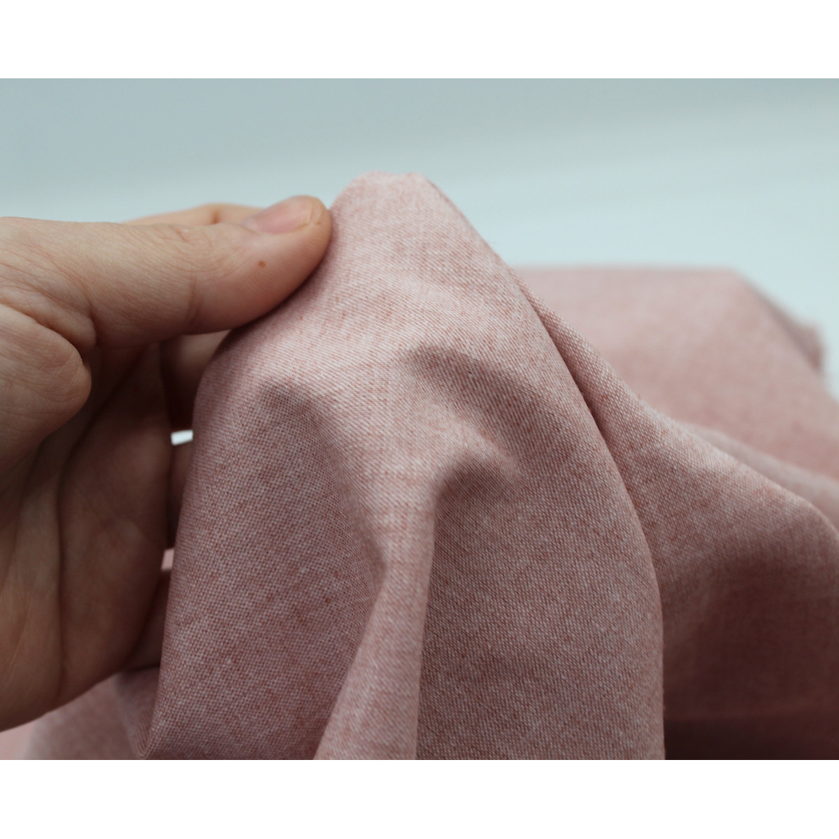 Chambray coton coloris rose boudoir