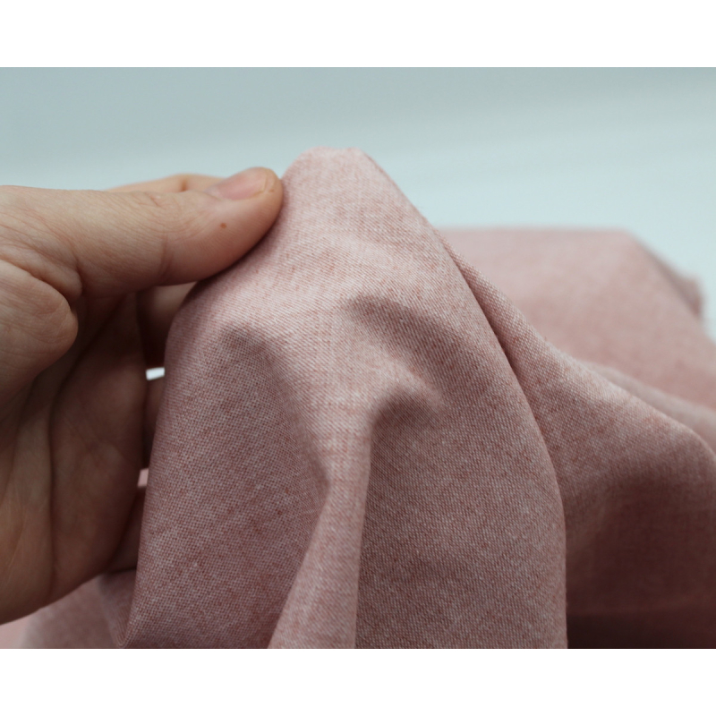 Chambray coton coloris rose boudoir