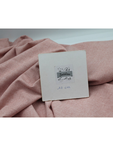 Chambray coton coloris rose boudoir