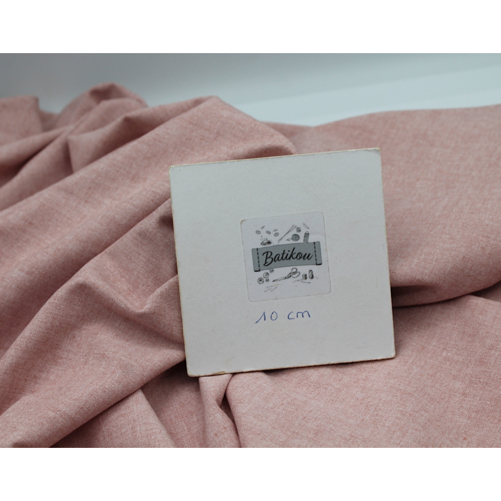 Chambray coton coloris rose boudoir