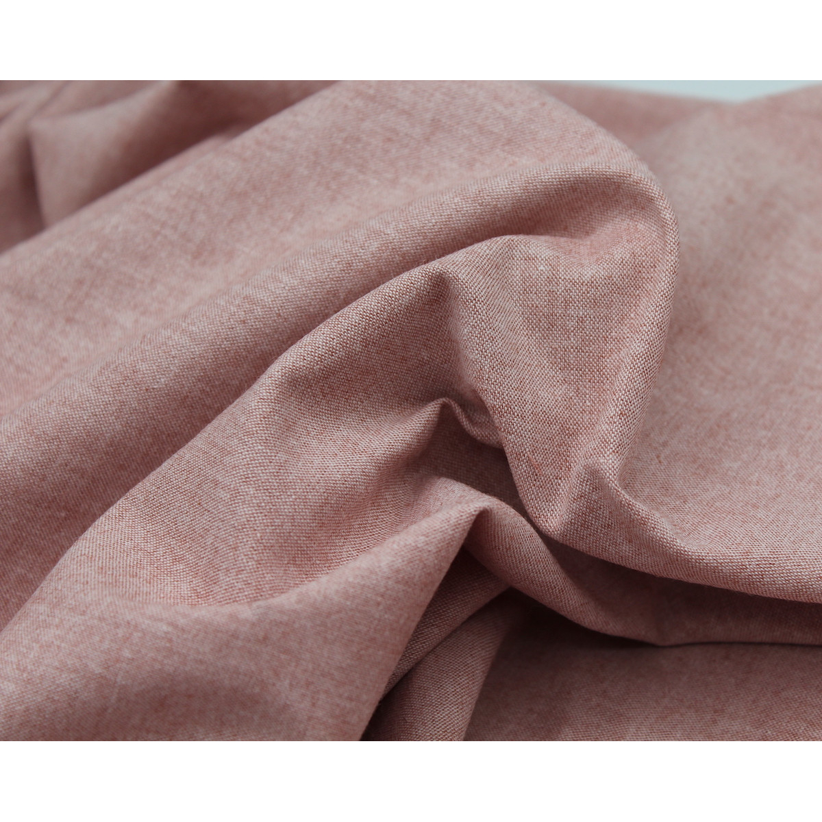 Chambray coton coloris rose boudoir