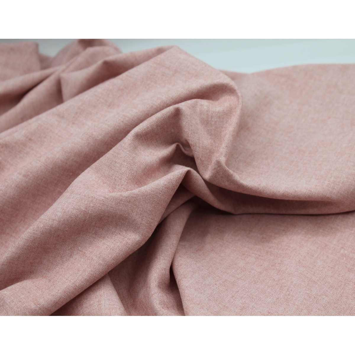 Chambray coton coloris rose boudoir