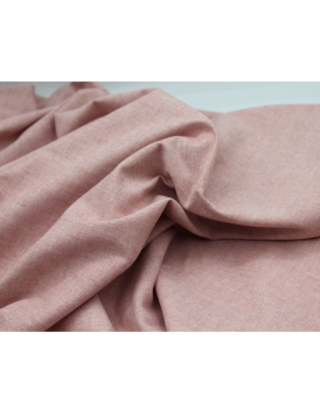 Chambray coton coloris rose boudoir