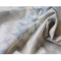 Popeline coton BIO naturel motif Tie and diy bleu ciel