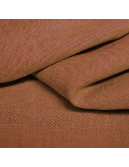 Lin lavé coloris roux écureuil
