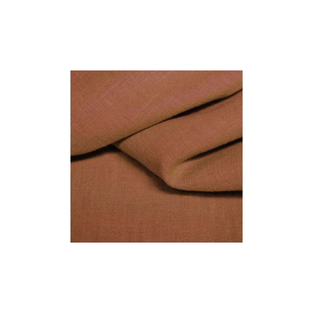 Lin lavé coloris roux écureuil