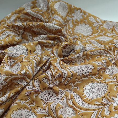 Tissu indien coton hand block traditionnel