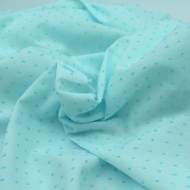 Plumetis de coton bicolore lagon Tissus issus de l'agriculture biologique  - 1