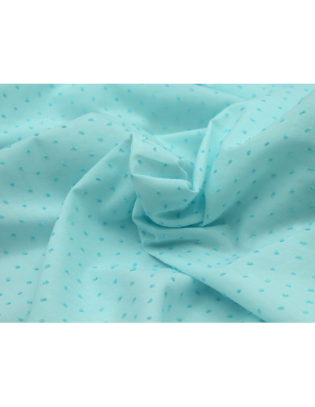 Plumetis de coton bicolore lagon Tissus issus de l'agriculture biologique  - 3