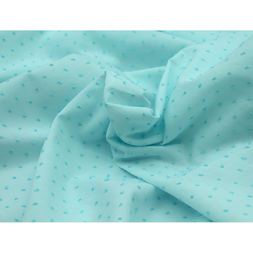 Plumetis de coton bicolore lagon Tissus issus de l'agriculture biologique  - 3