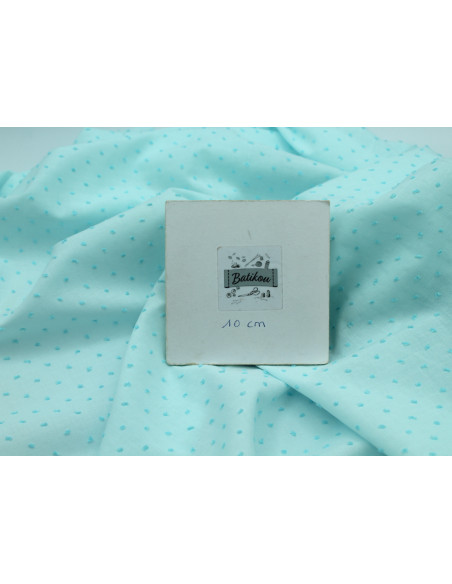 Plumetis de coton bicolore lagon Tissus issus de l'agriculture biologique  - 4