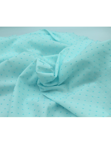 Plumetis de coton bicolore lagon Tissus issus de l'agriculture biologique  - 5