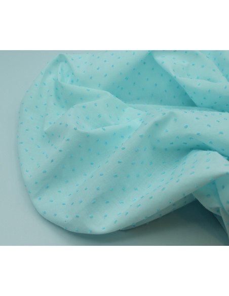 Plumetis de coton bicolore lagon Tissus issus de l'agriculture biologique  - 6