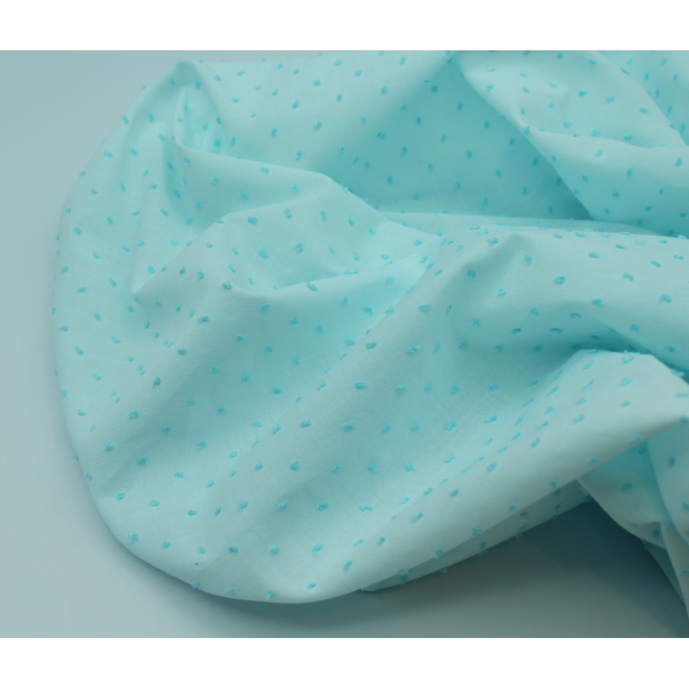 Plumetis de coton bicolore lagon Tissus issus de l'agriculture biologique  - 6