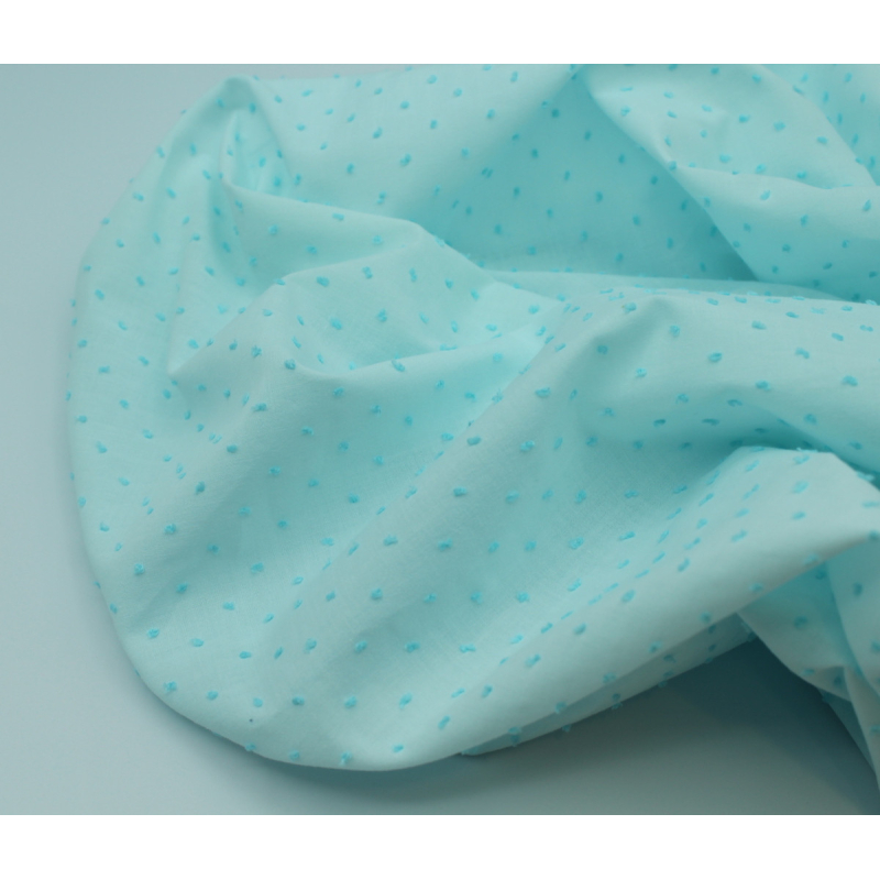 Plumetis de coton bicolore lagon Tissus issus de l'agriculture biologique  - 6