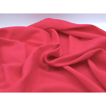 Double gaze de coton BIO unie framboise Double gaze de coton BIO unie framboise