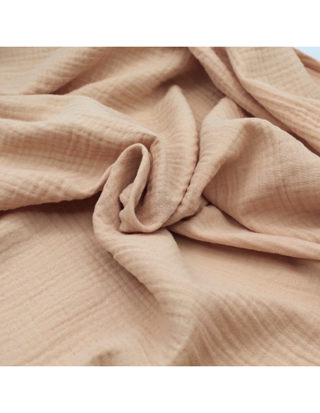 Double gaze de coton BIO nude pêche