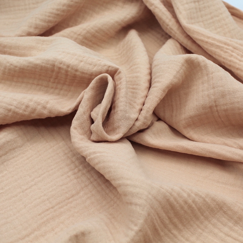 Double gaze de coton BIO nude pêche