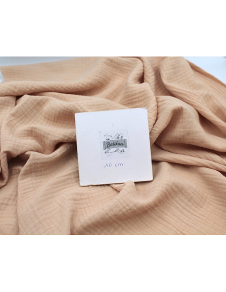 Double gaze de coton BIO nude pêche