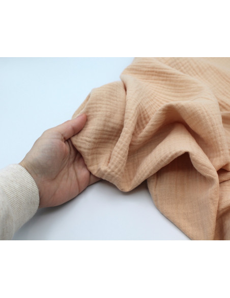 Double gaze de coton BIO nude pêche