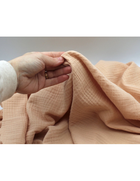 Double gaze de coton BIO nude pêche