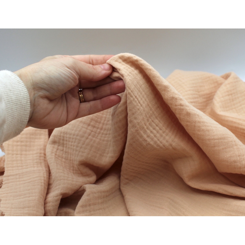 Double gaze de coton BIO nude pêche