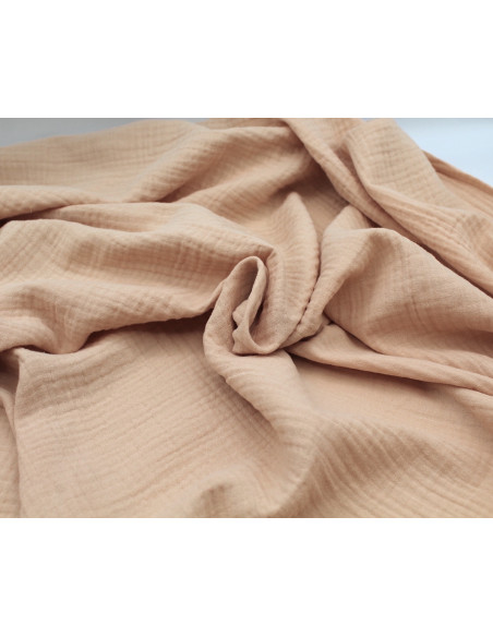 Double gaze de coton BIO nude pêche