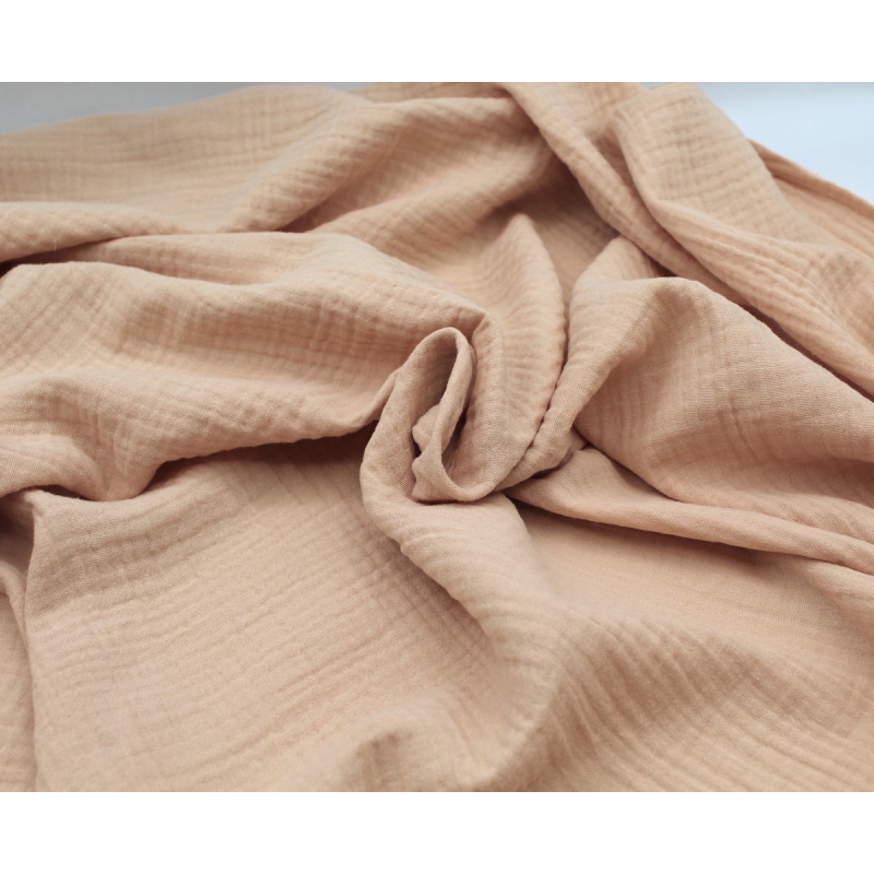 Double gaze de coton BIO nude pêche