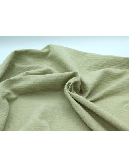 Double gaze de coton BIO plumetis vert amande