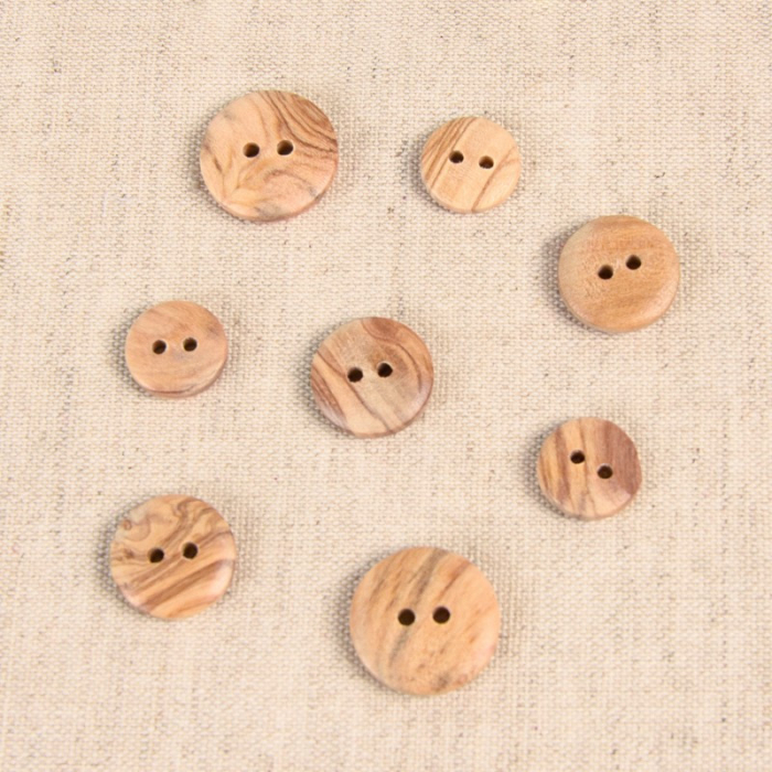 Bouton de bois naturel ( 13mm / 15mm / 18mm)