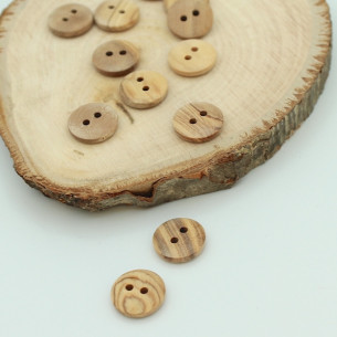 Bouton de bois naturel ( 13mm / 15mm / 18mm) 2