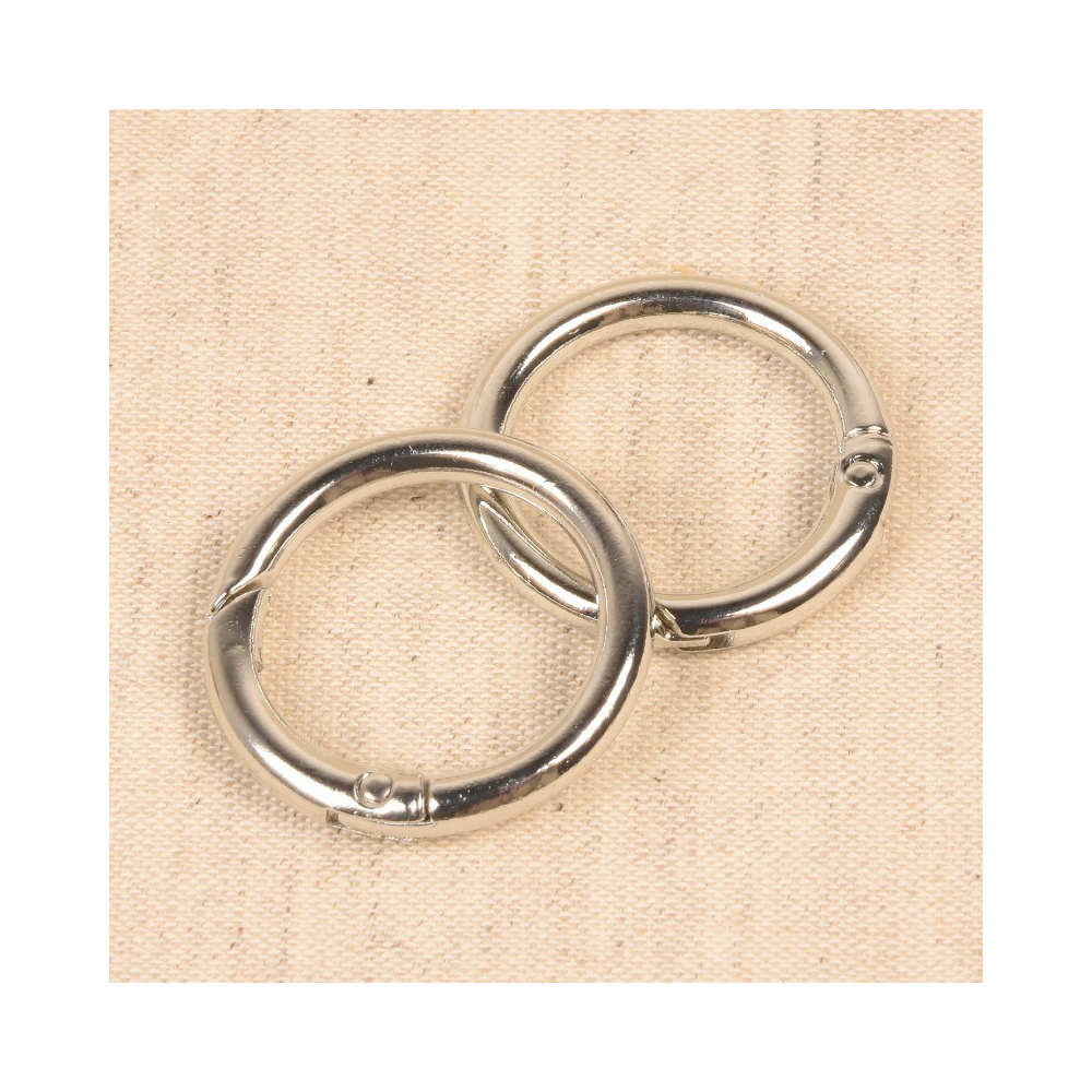Anneaux sac en métal 25mm (coloris au choix) Lot de 2