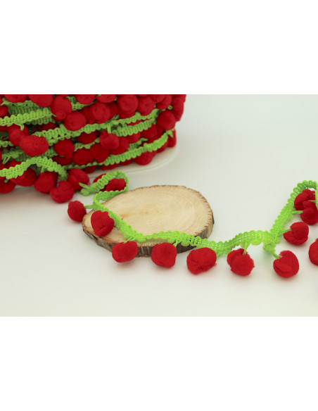 Galon pompons multicolores 35mm x 1m