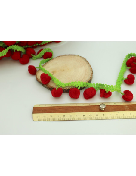 Galon pompons multicolores 35mm x 1m