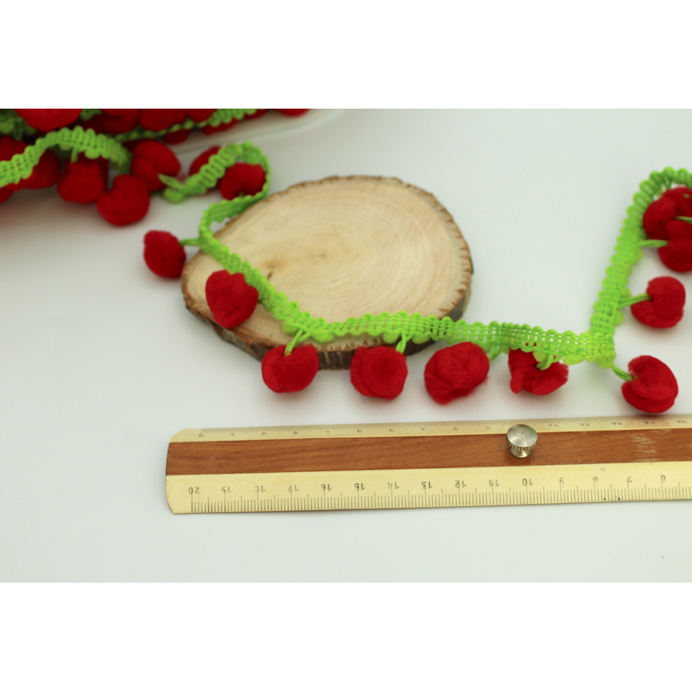 Galon pompons multicolores 35mm x 1m