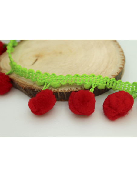 Galon pompons multicolores 35mm x 1m