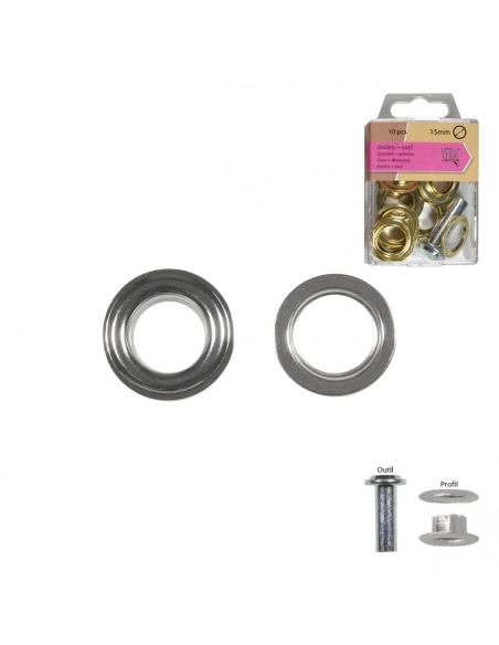 Oeillets en métal 15mm