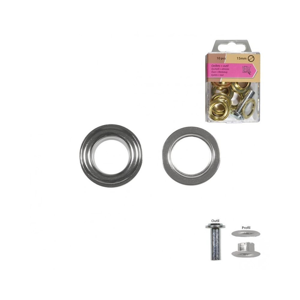 Oeillets en métal 15mm