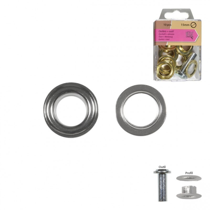 Oeillets en métal 15mm