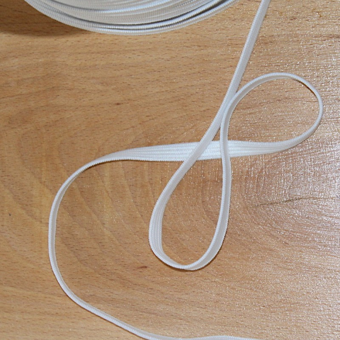Elastique plat souple 7mm blanc