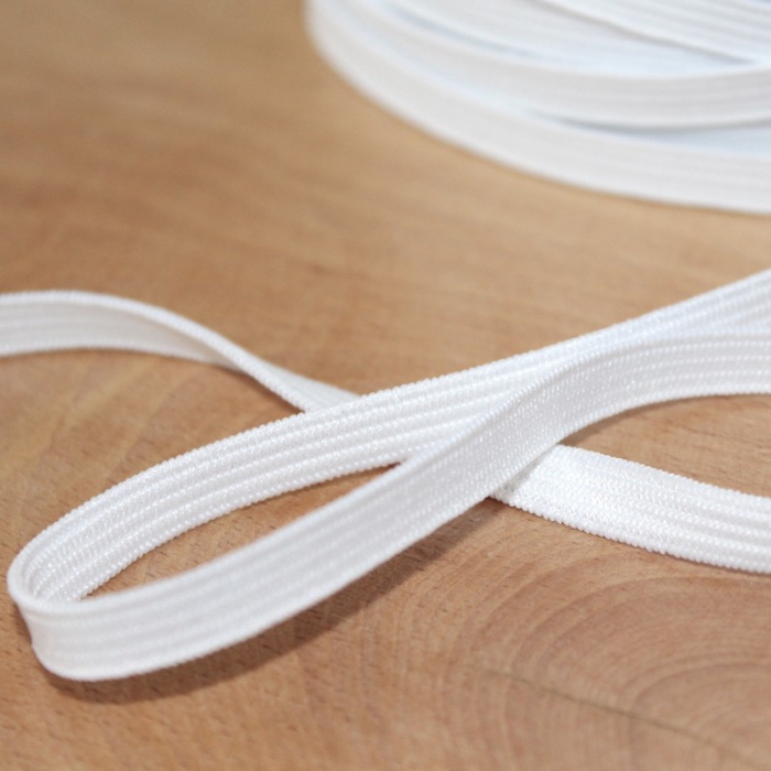Elastique plat souple 7mm blanc