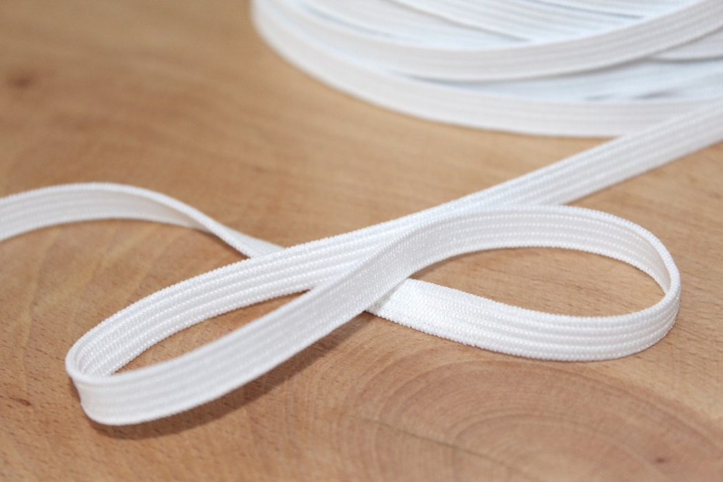 Elastique plat souple 7mm blanc